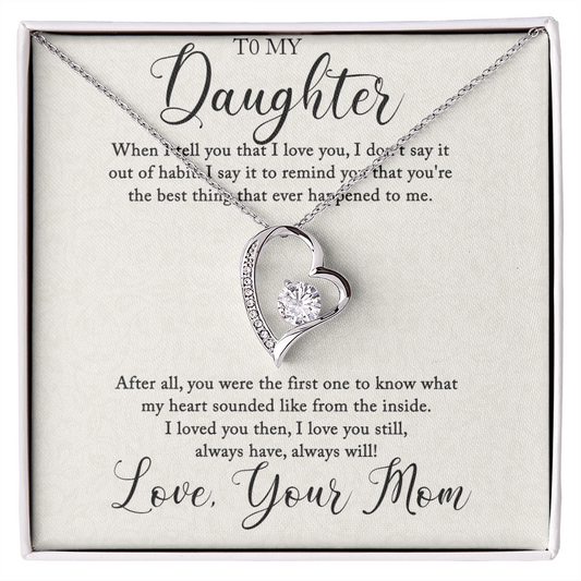 Heart Necklace For Daughter, From Mom