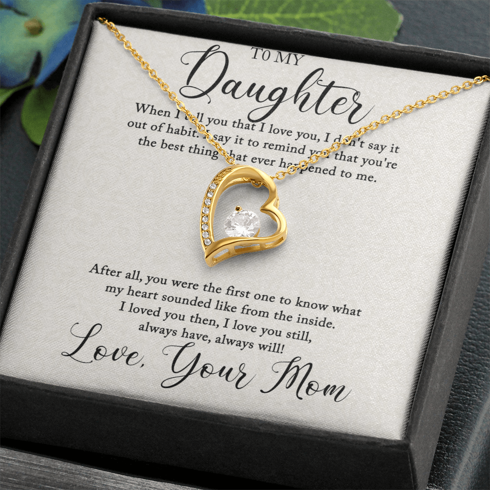 Heart Necklace For Daughter, From Mom