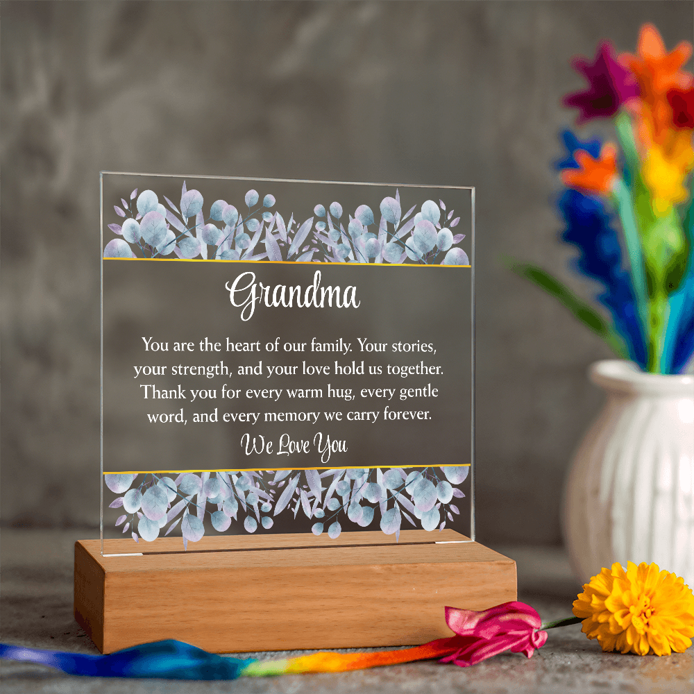 “The Heart of Our Family” Grandma Acrylic Plaque