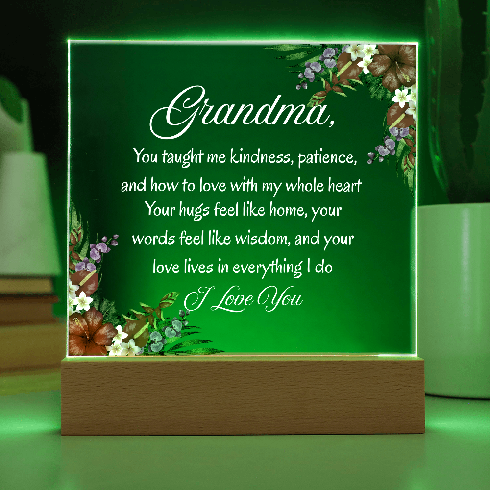 Heartfelt Grandma Gift — ‘You Taught Me Kindness & Love' Keepsake Plaque