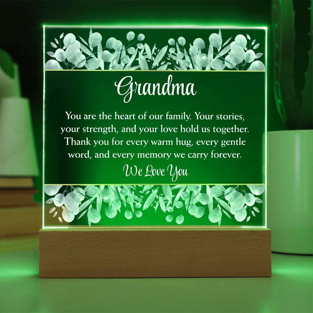 “The Heart of Our Family” Grandma Acrylic Plaque