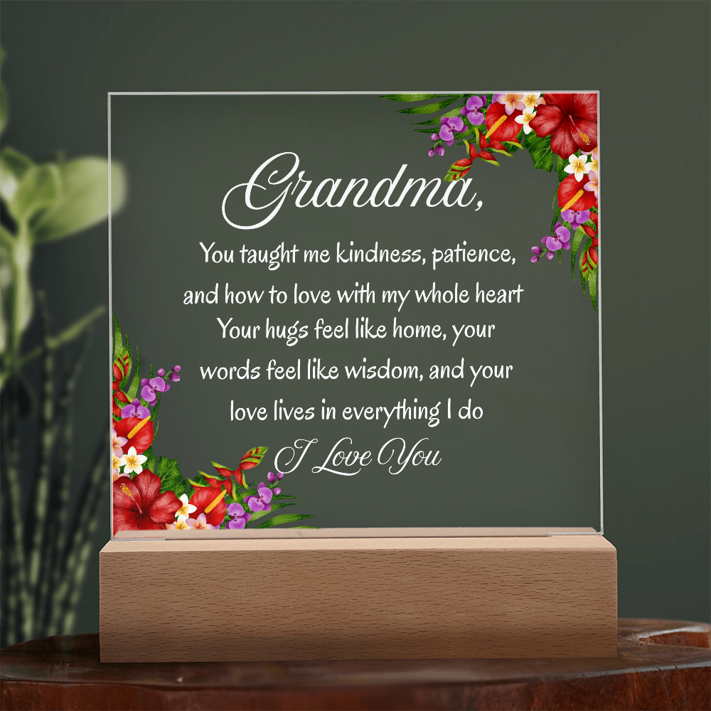 Heartfelt Grandma Gift — ‘You Taught Me Kindness & Love' Keepsake Plaque
