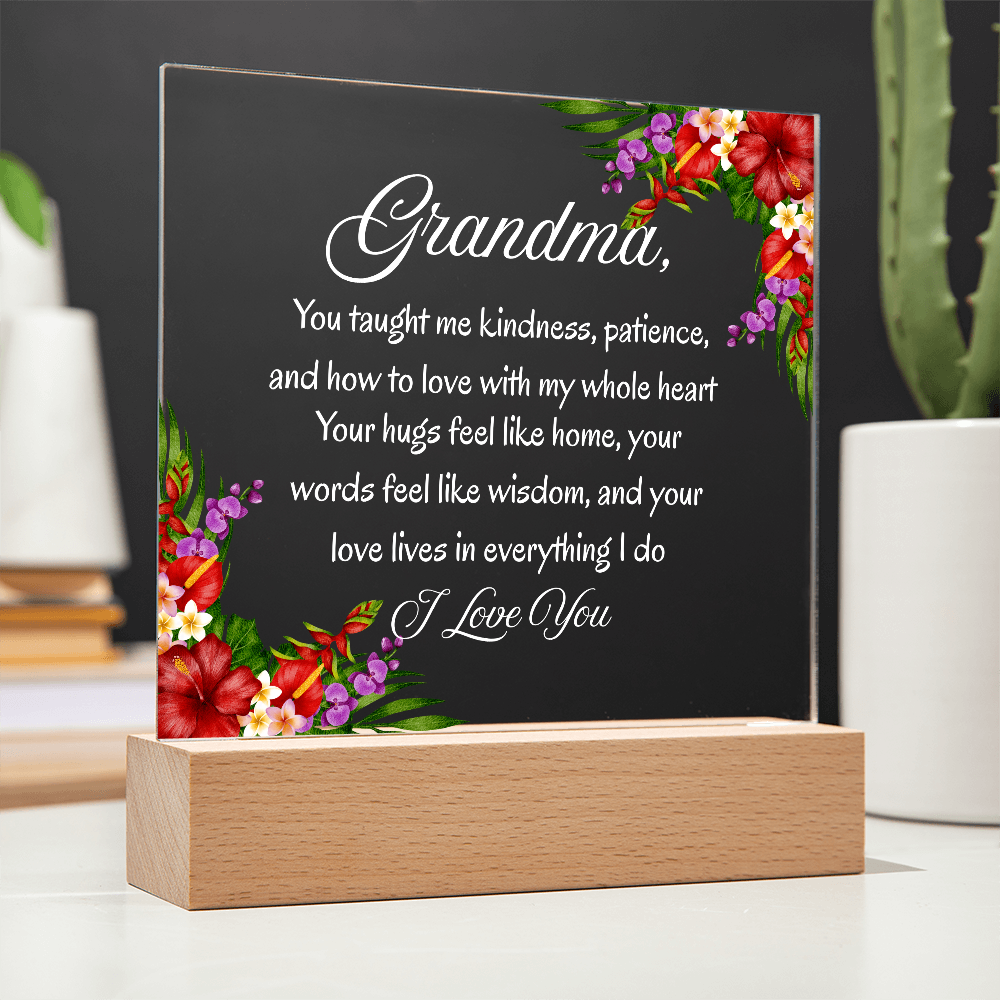 Heartfelt Grandma Gift — ‘You Taught Me Kindness & Love' Keepsake Plaque