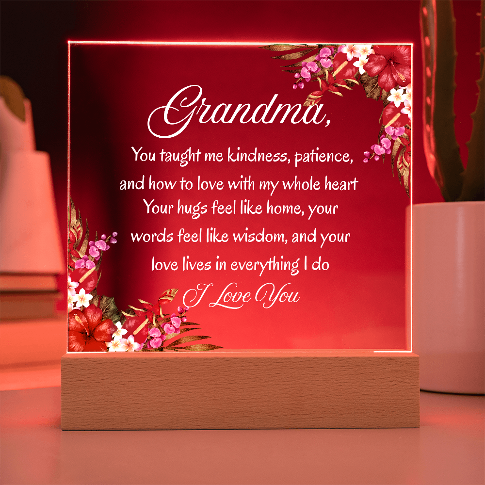 Heartfelt Grandma Gift — ‘You Taught Me Kindness & Love' Keepsake Plaque