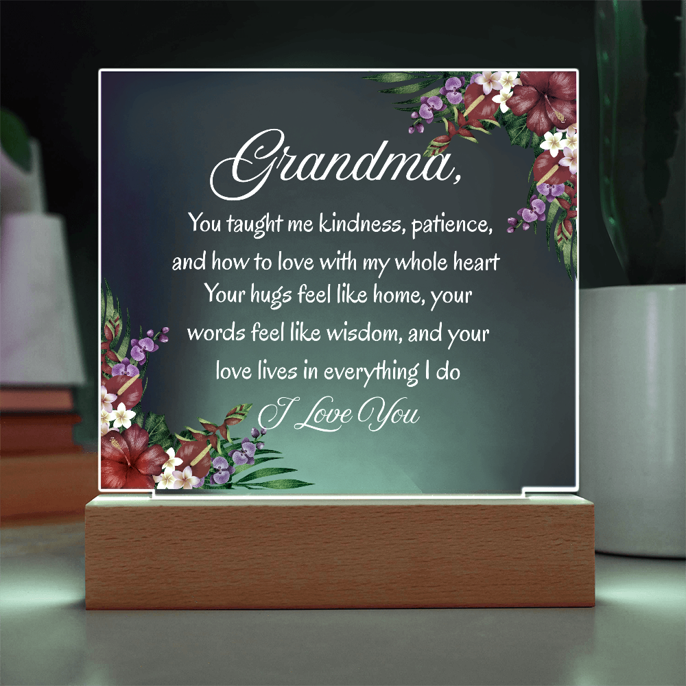Heartfelt Grandma Gift — ‘You Taught Me Kindness & Love' Keepsake Plaque
