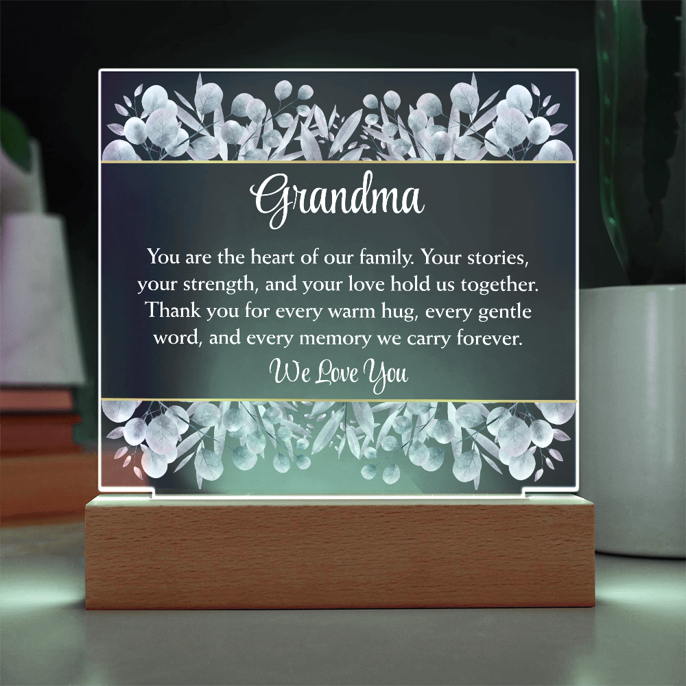 “The Heart of Our Family” Grandma Acrylic Plaque