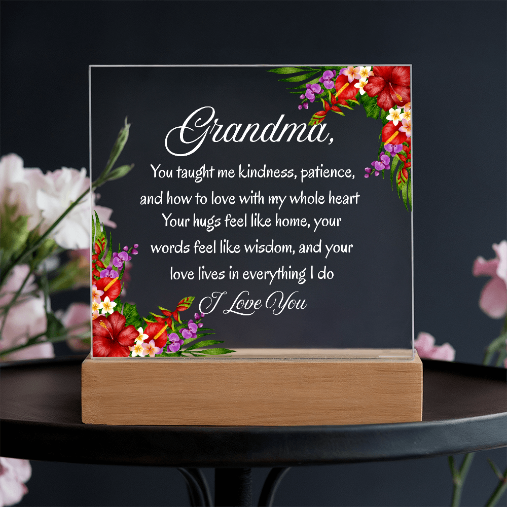 Heartfelt Grandma Gift — ‘You Taught Me Kindness & Love' Keepsake Plaque