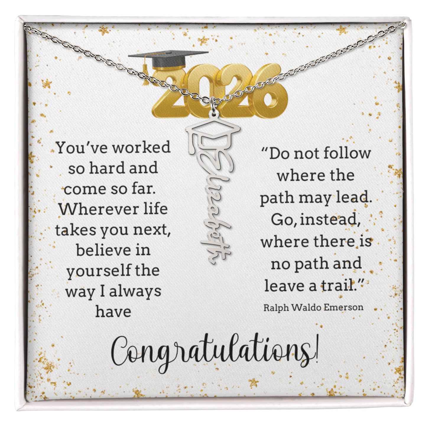 Class of 2025, Graduation Gift, Custom Name Necklace
