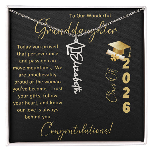 To Our Wonderful Granddaughter – Personalized Graduation Name Necklace