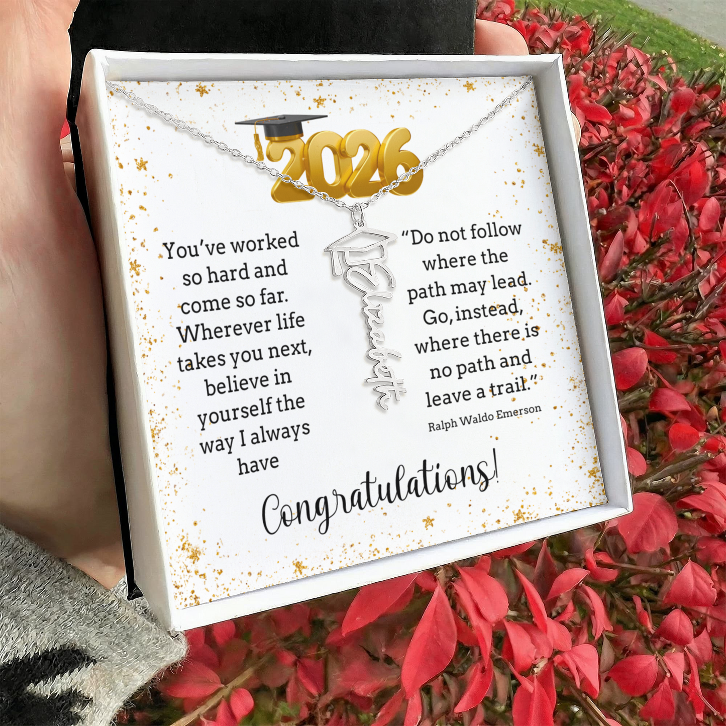 Class of 2025, Graduation Gift, Custom Name Necklace