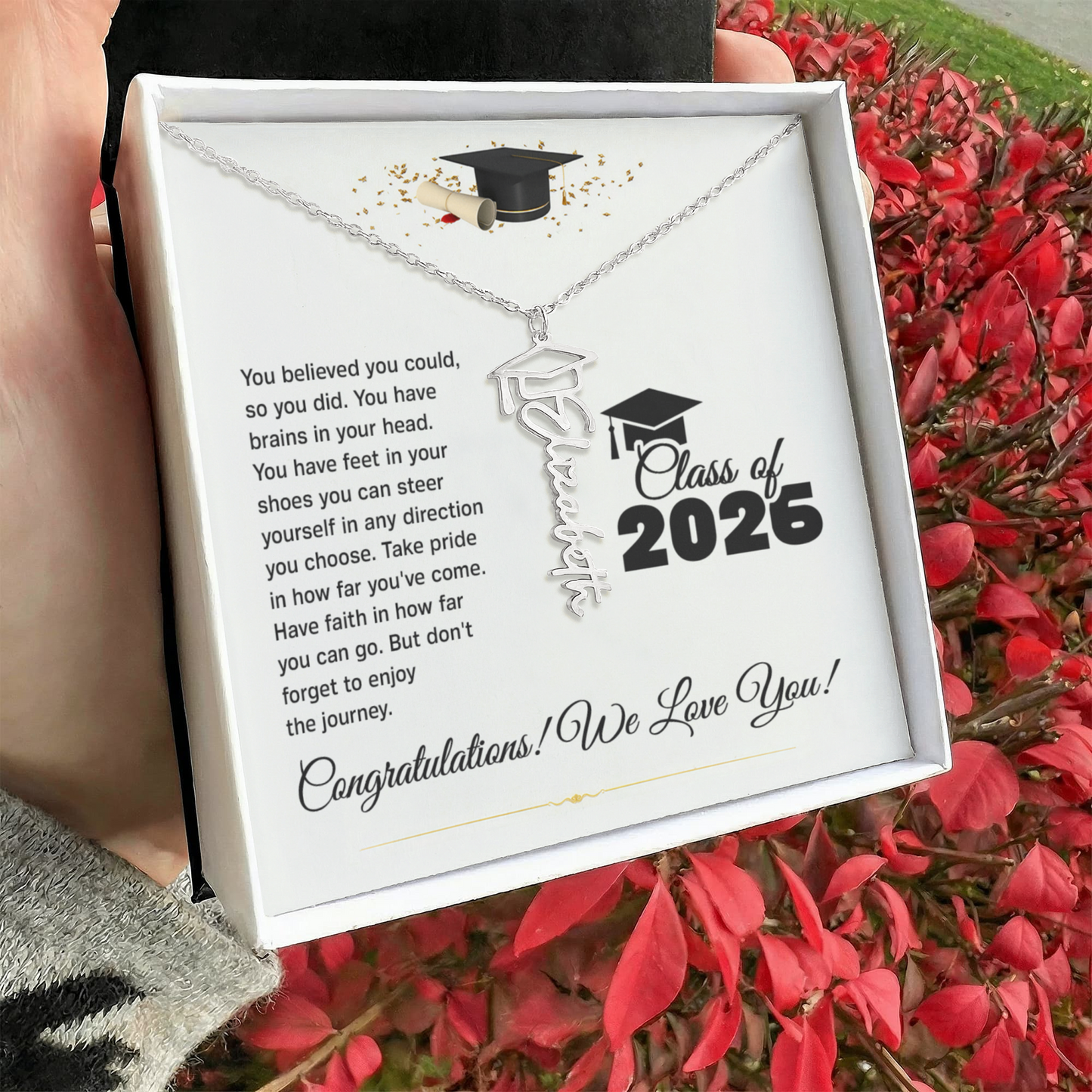 Personalized Gift For Graduate, Class of 2026 Custom Name Necklace
