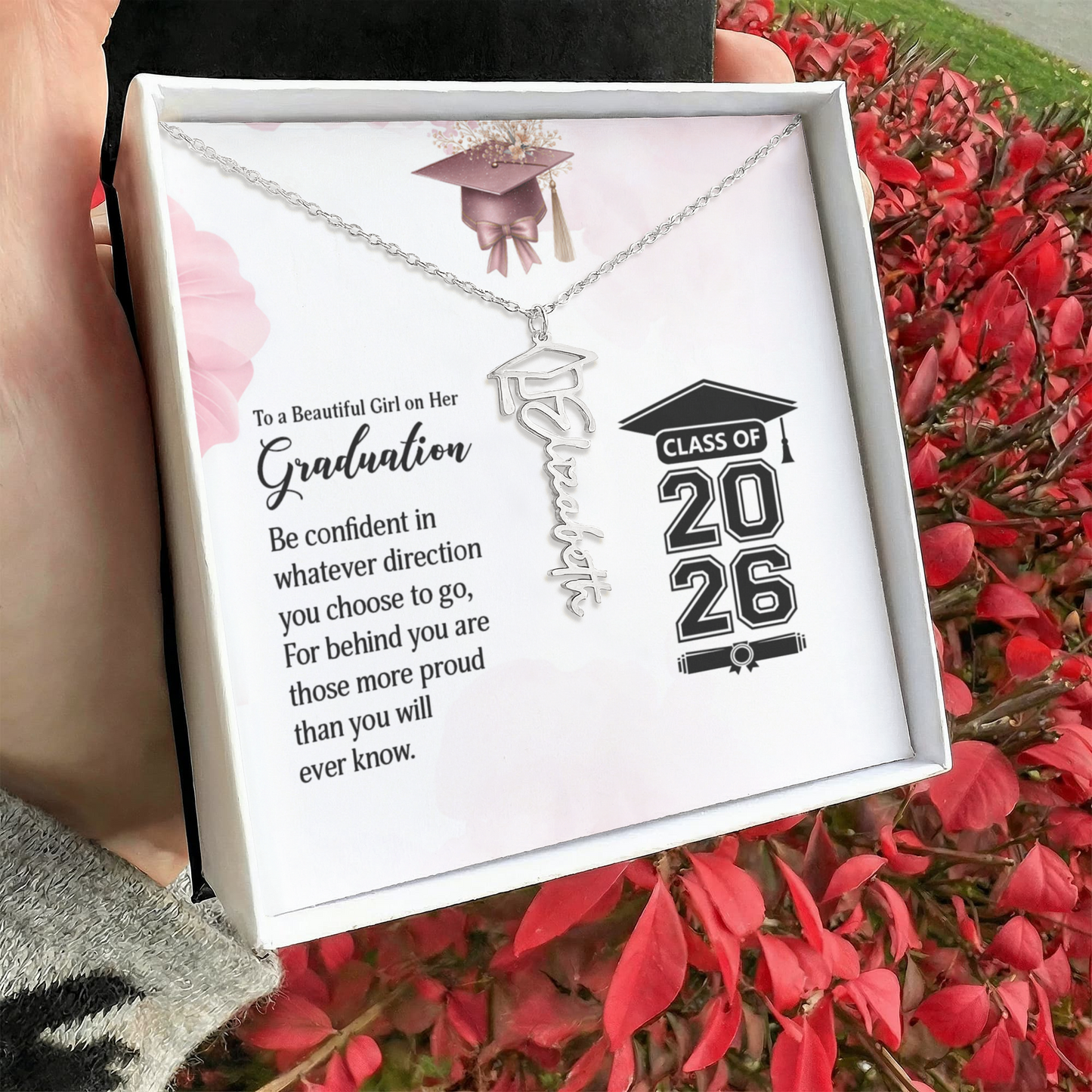 Custom Name Necklace For New Graduate, Perfect Gift!
