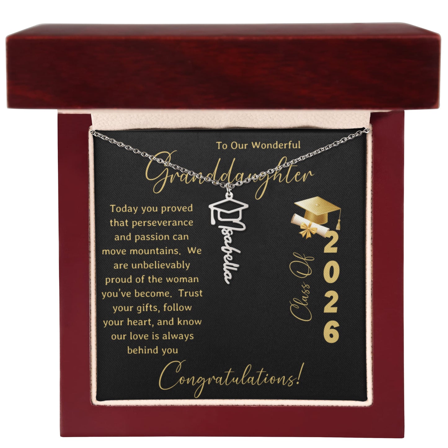 To Our Wonderful Granddaughter – Personalized Graduation Name Necklace