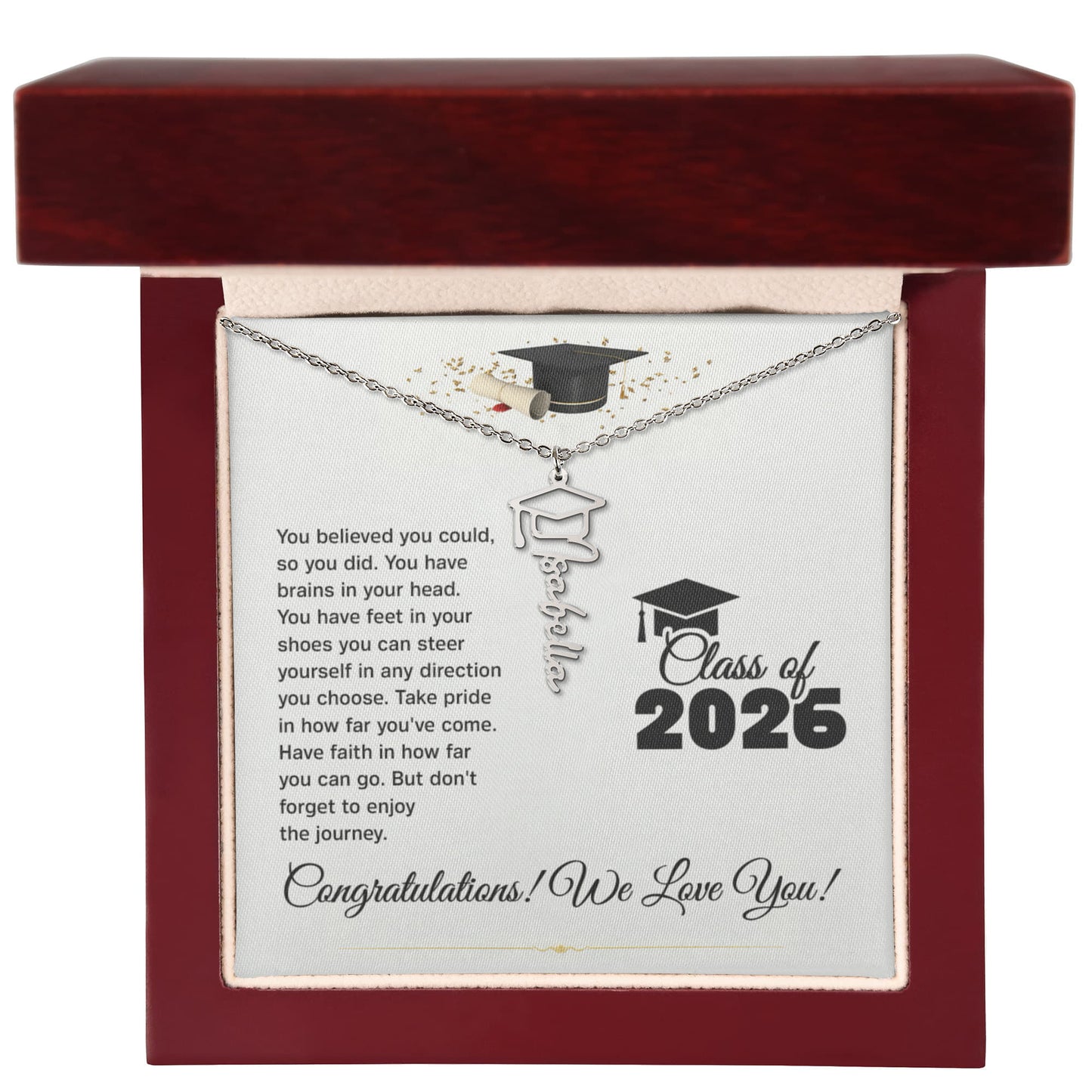 Personalized Gift For Graduate, Class of 2026 Custom Name Necklace