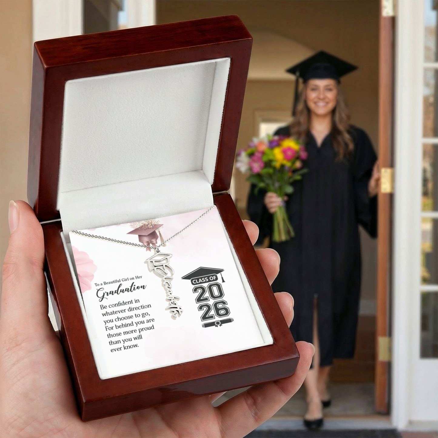 Custom Name Necklace For New Graduate, Perfect Gift!