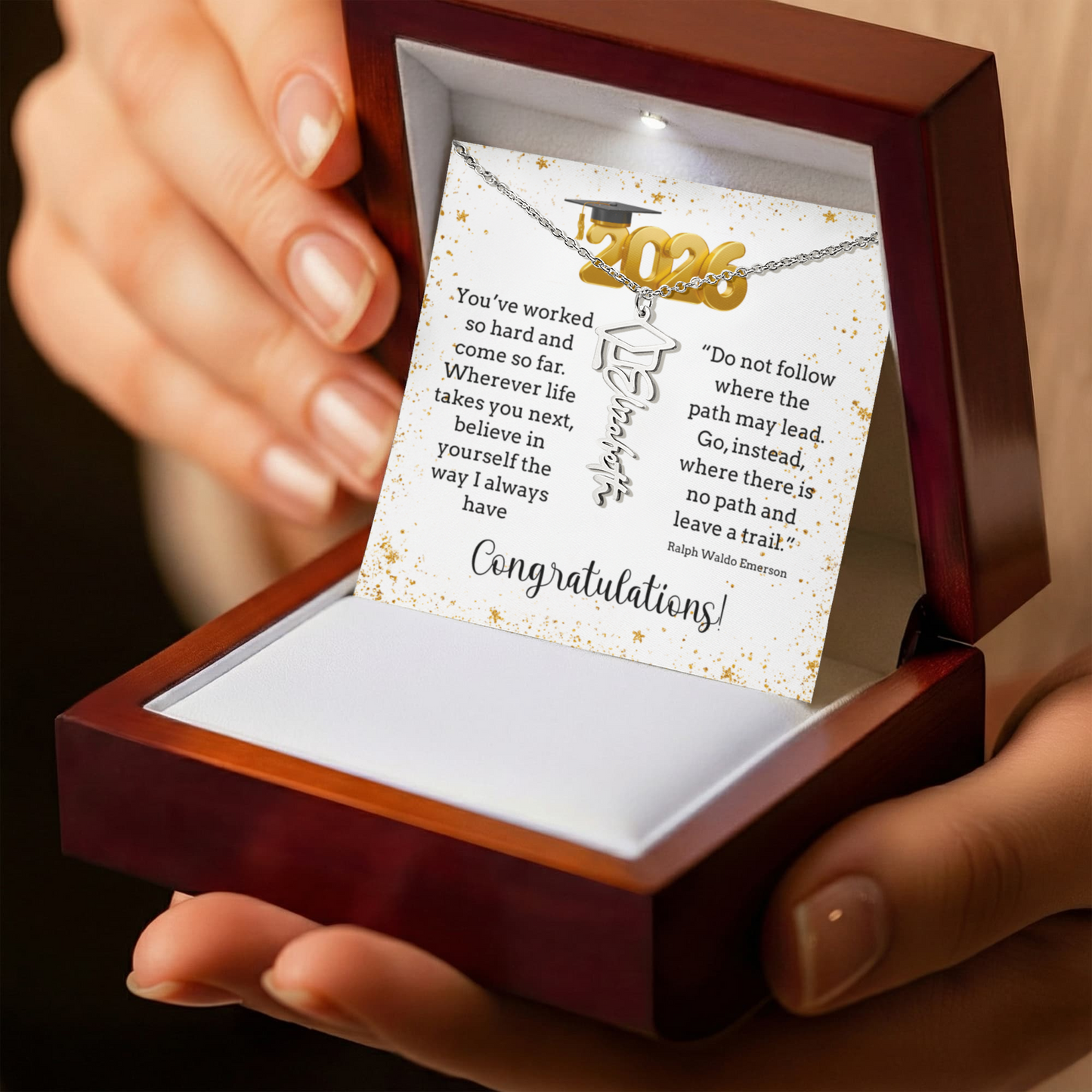 Class of 2025, Graduation Gift, Custom Name Necklace