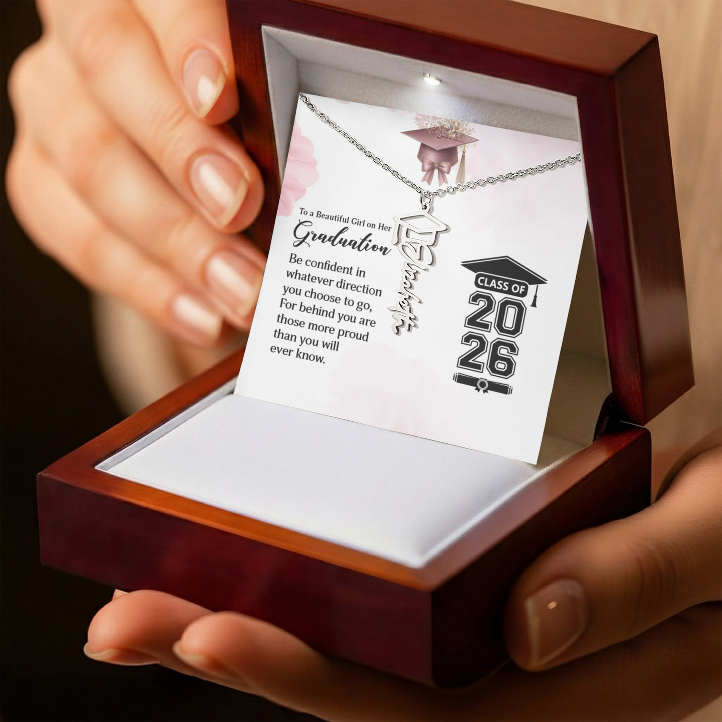 Custom Name Necklace For New Graduate, Perfect Gift!