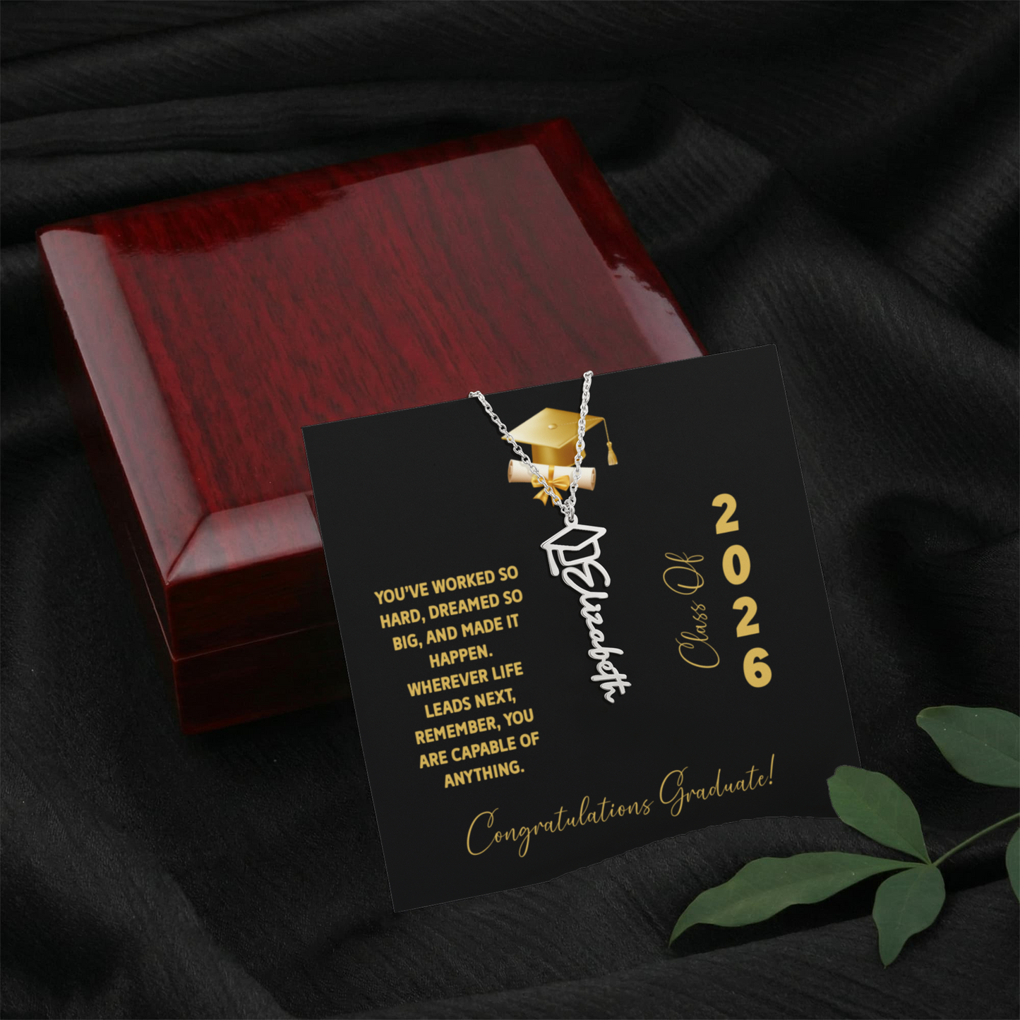 Class Of 2026 Personalized Graduation Gift, Custom Name Necklace