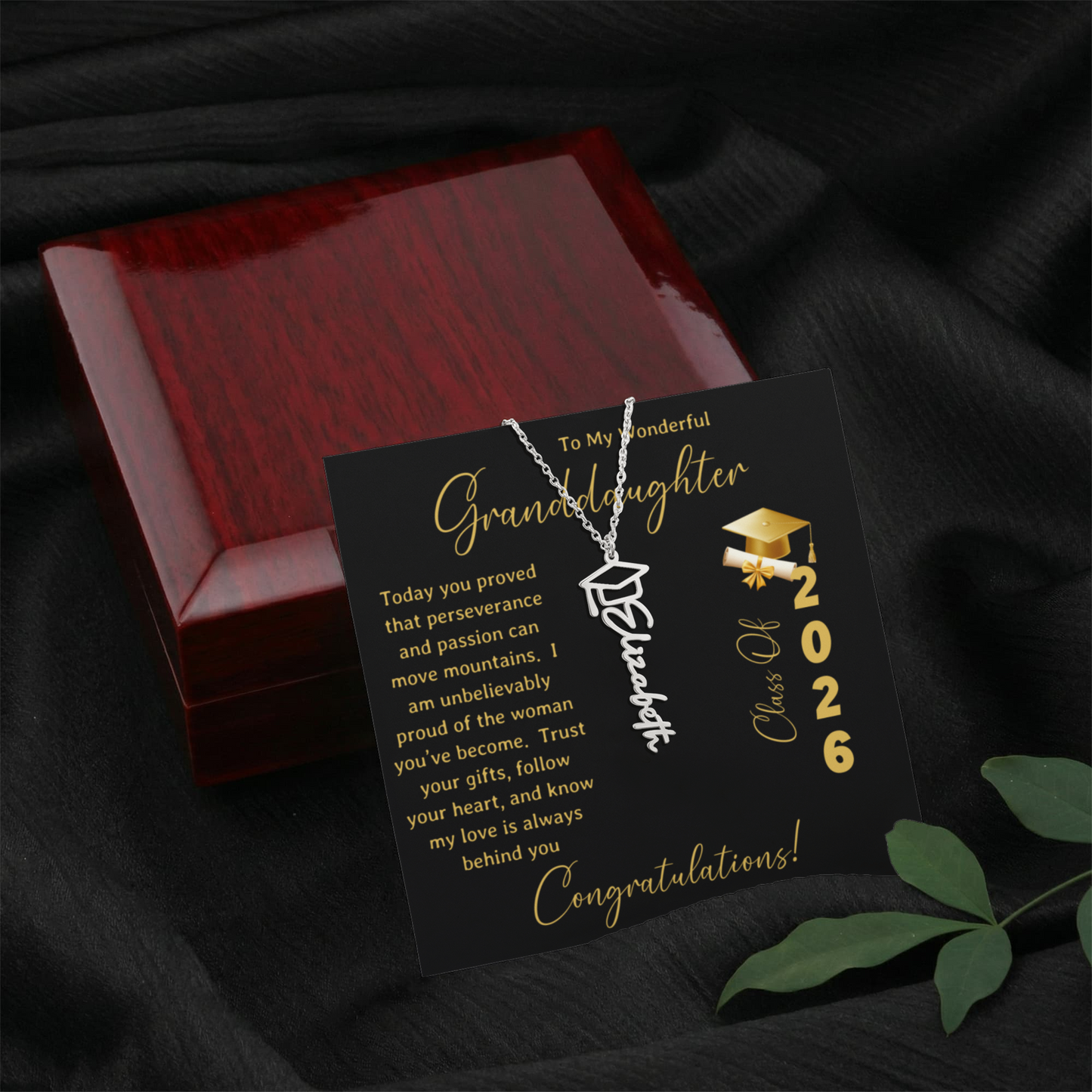 To My Wonderful Granddaughter – Personalized Graduation Name Necklace