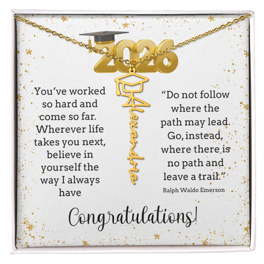 Class of 2025, Graduation Gift, Custom Name Necklace