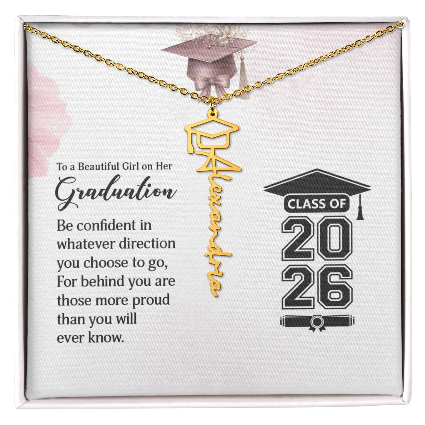 Custom Name Necklace For New Graduate, Perfect Gift!