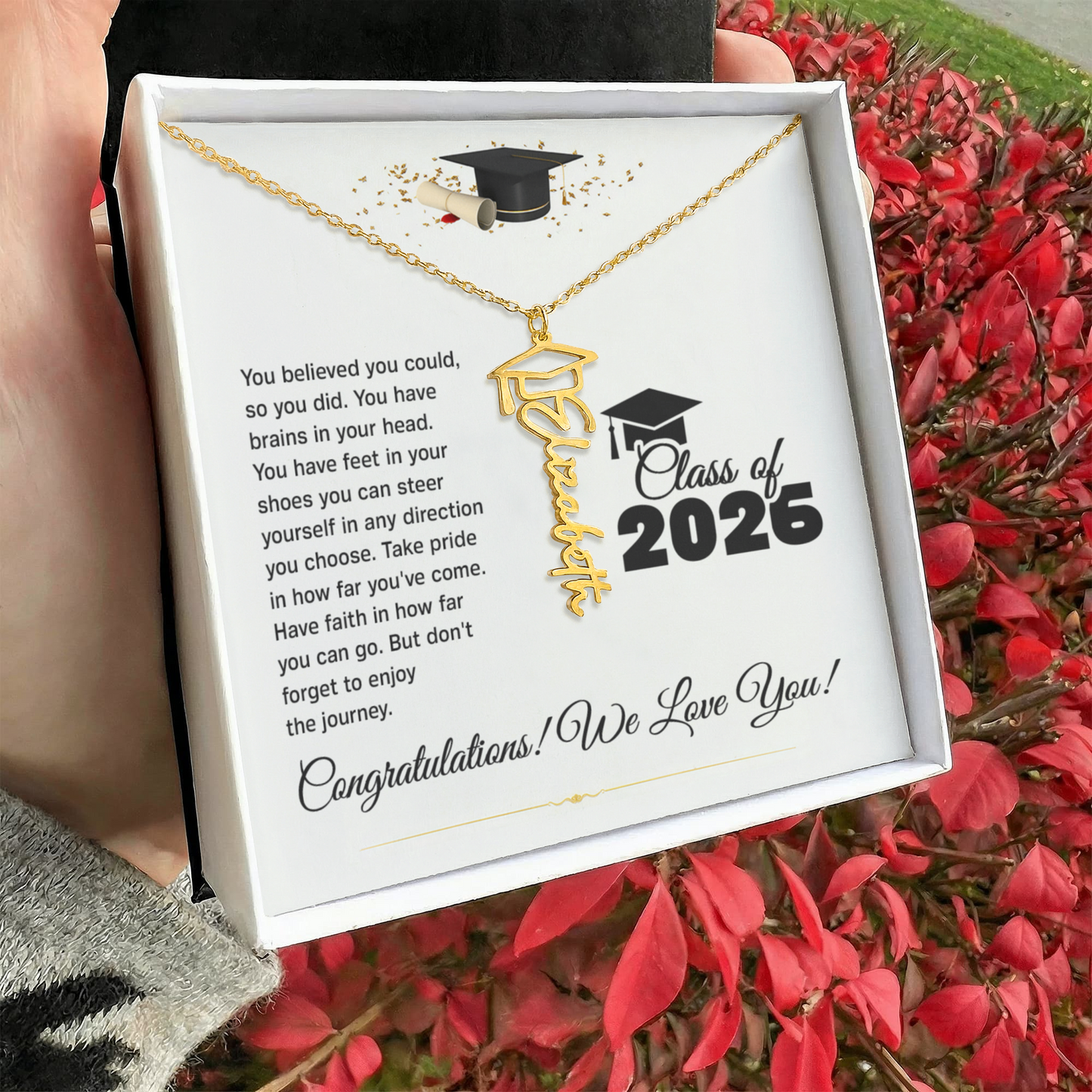 Personalized Gift For Graduate, Class of 2026 Custom Name Necklace