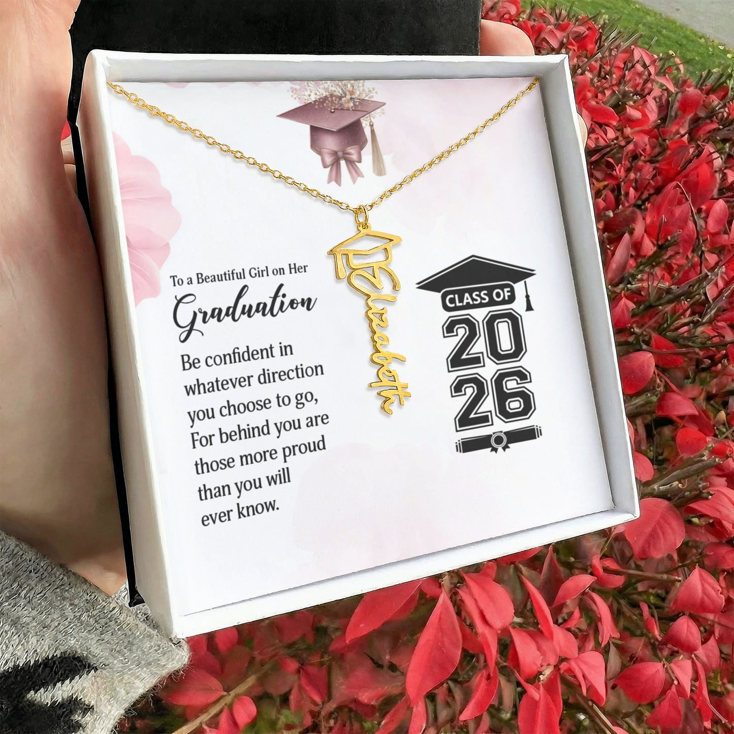 Custom Name Necklace For New Graduate, Perfect Gift!