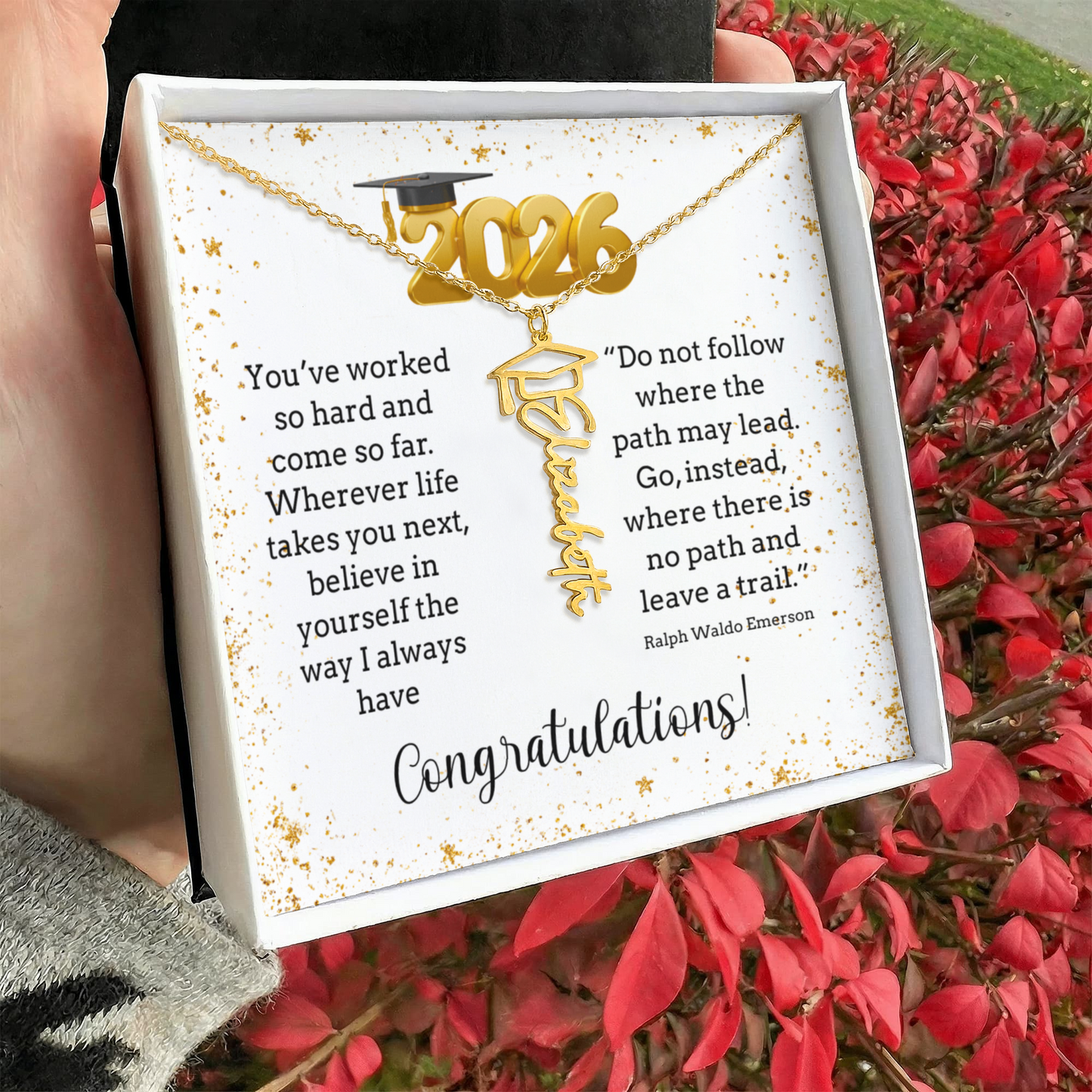Class of 2025, Graduation Gift, Custom Name Necklace