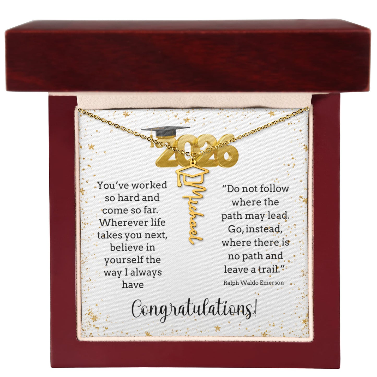 Class of 2025, Graduation Gift, Custom Name Necklace