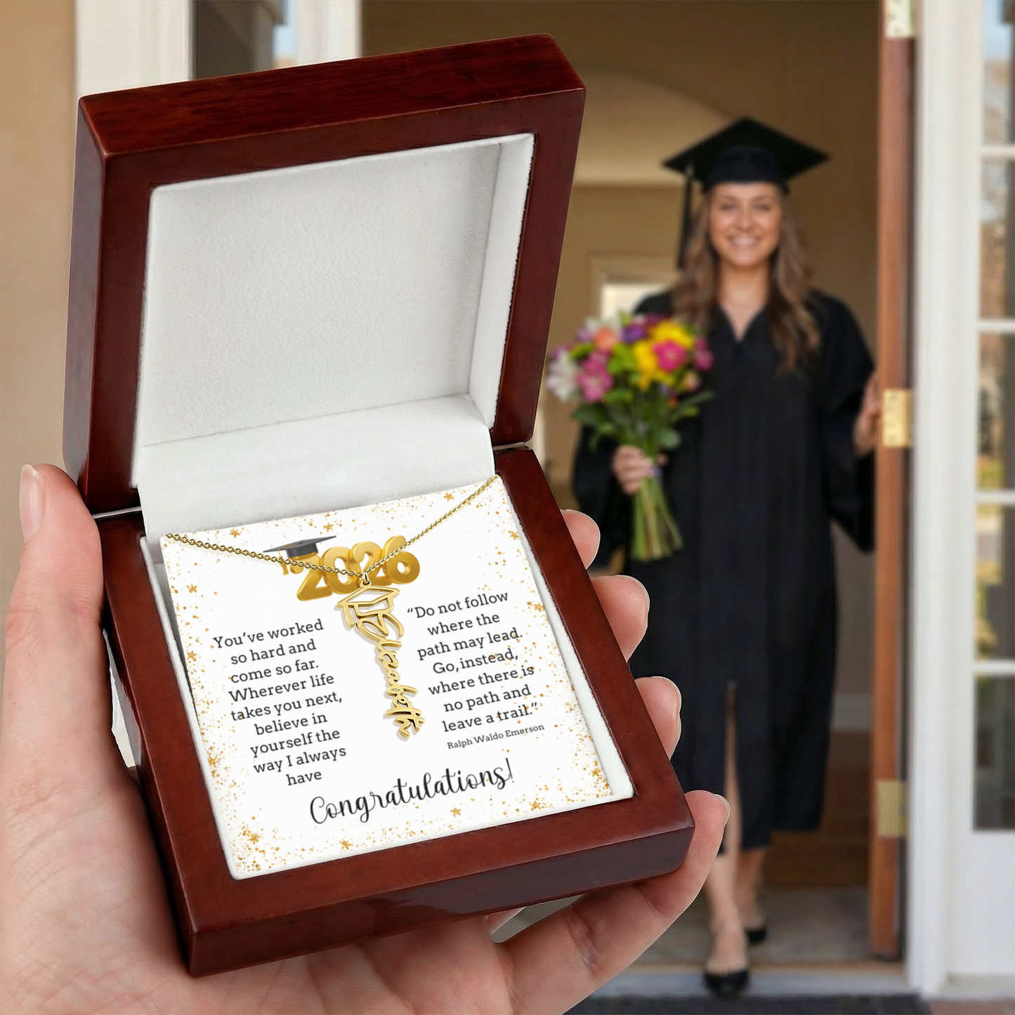 Class of 2025, Graduation Gift, Custom Name Necklace