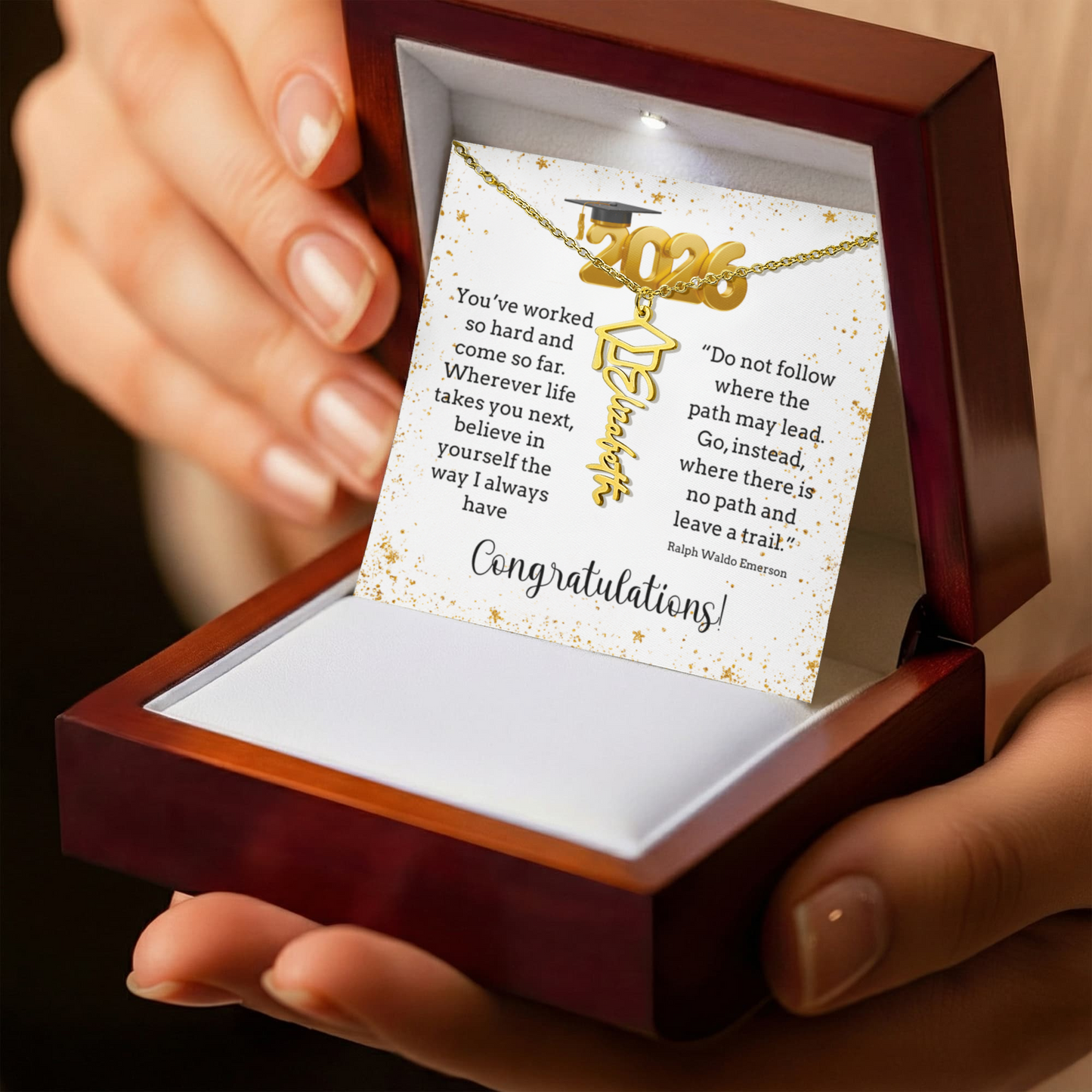 Class of 2025, Graduation Gift, Custom Name Necklace