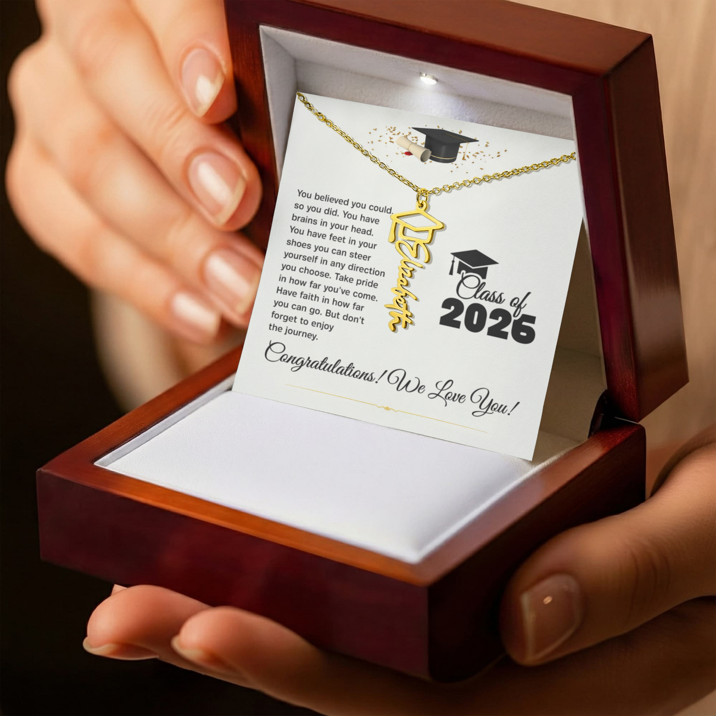 Personalized Gift For Graduate, Class of 2026 Custom Name Necklace