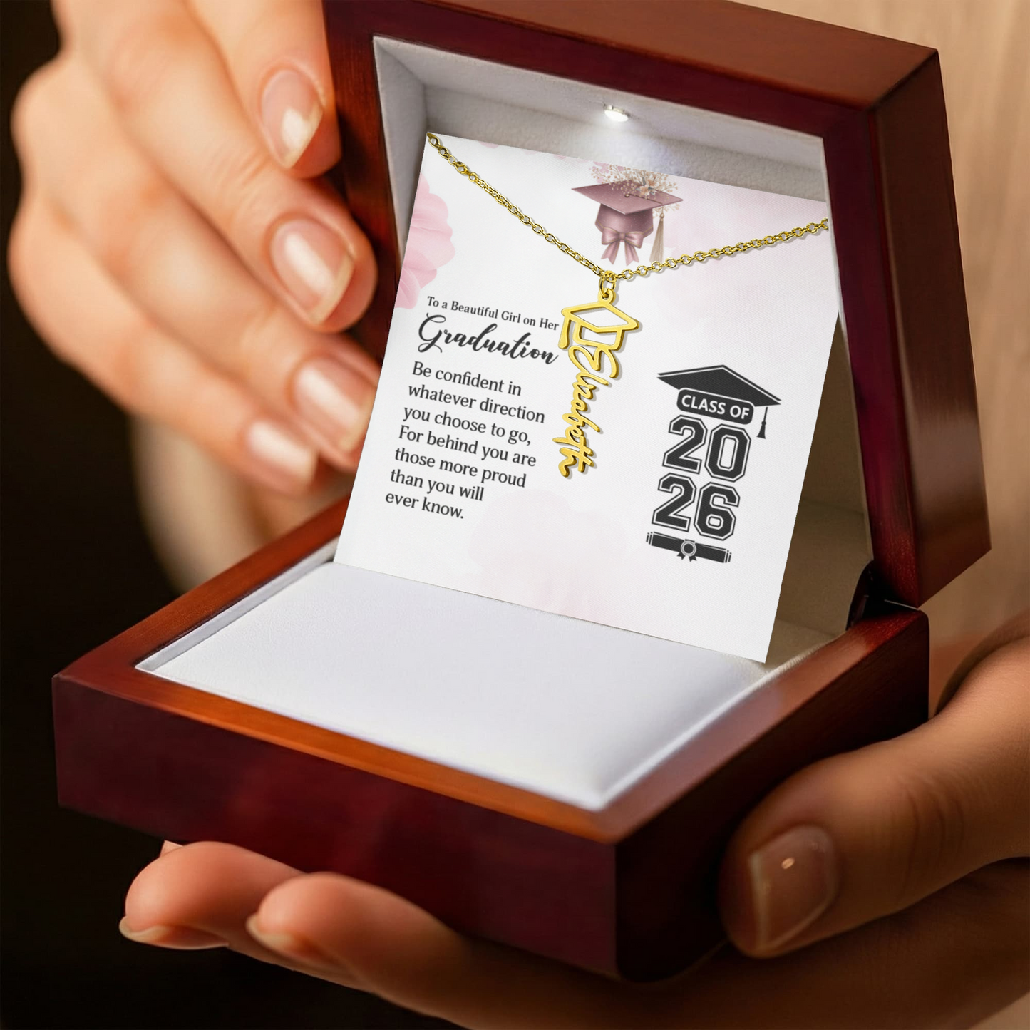 Custom Name Necklace For New Graduate, Perfect Gift!