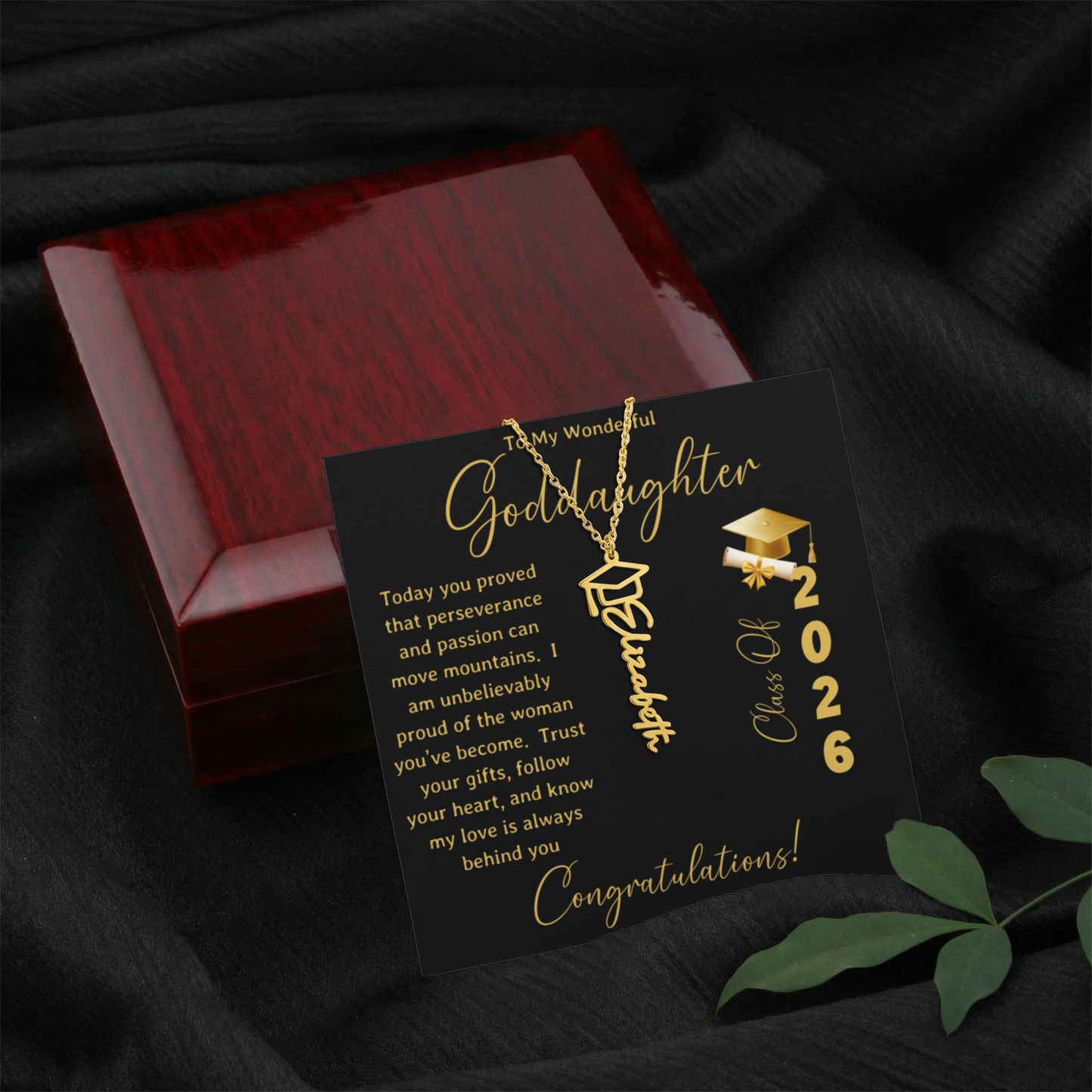 To My Wonderful Goddaughter – Personalized Graduation Name Necklace