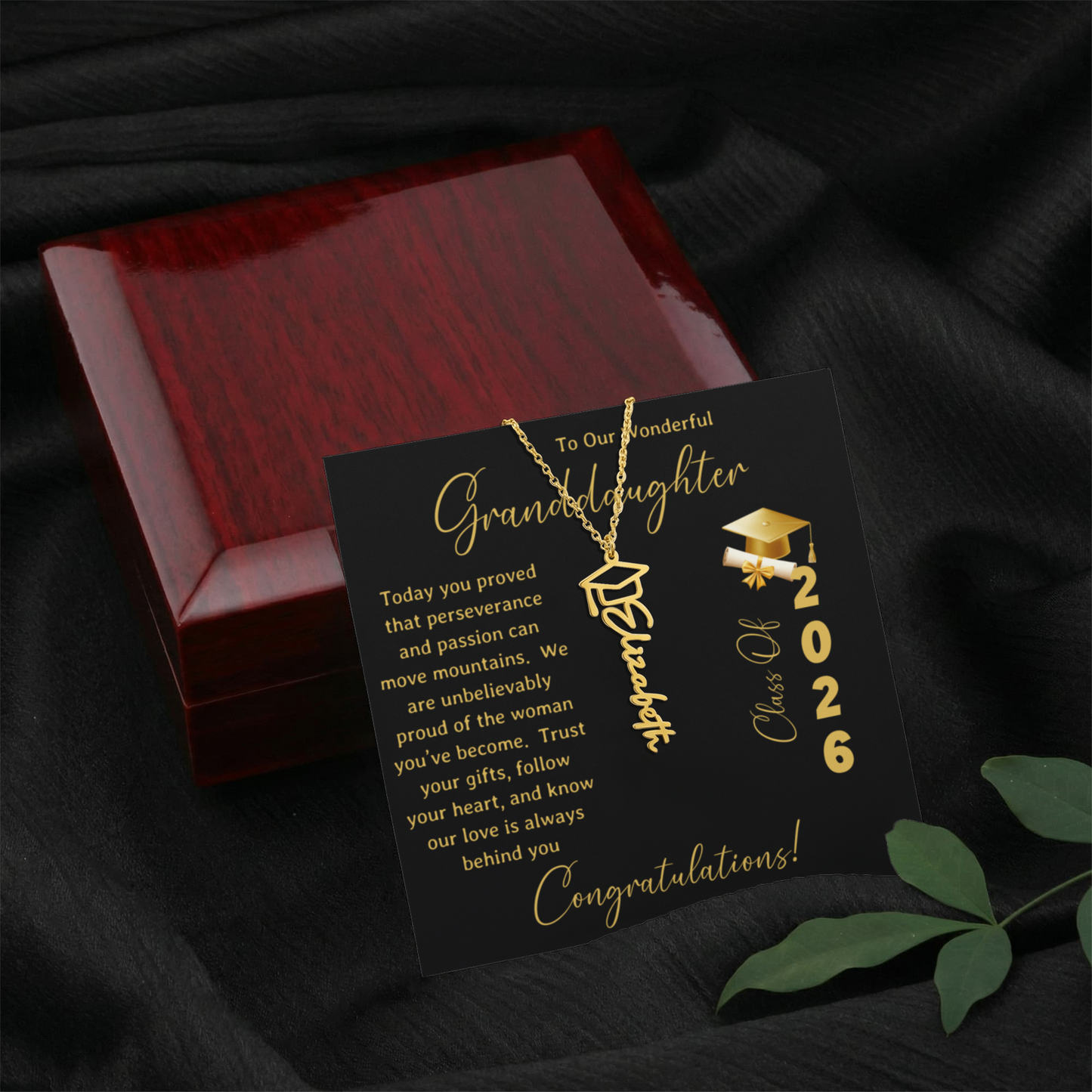 To Our Wonderful Granddaughter – Personalized Graduation Name Necklace