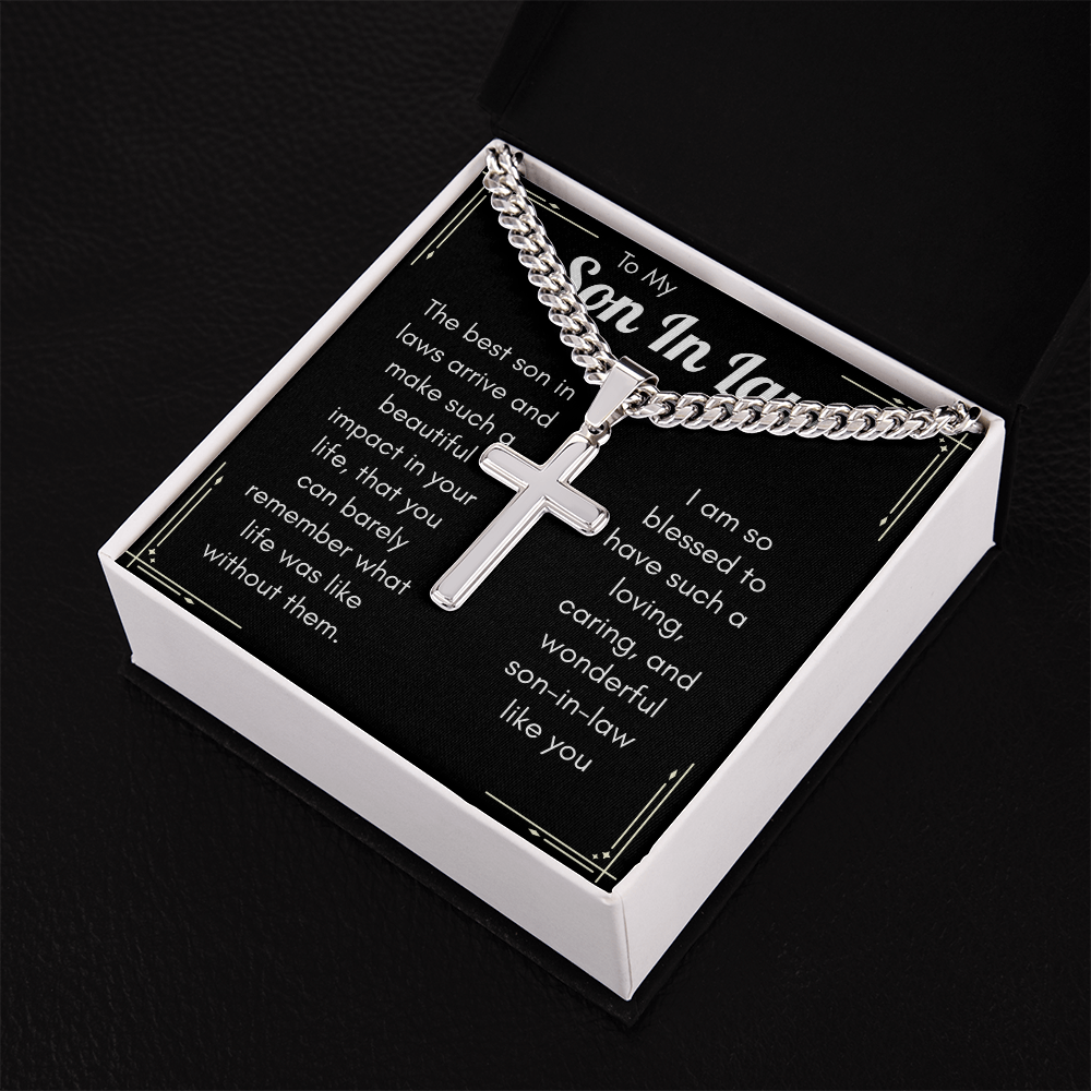 Personalized Cross Necklace for Son-in-Law – Meaningful Christian Gift for a Wonderful Son-in-Law