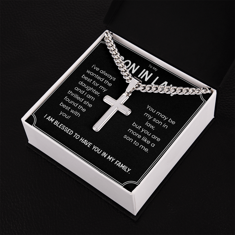 Personalized Cross Necklace for Son-in-Law – Meaningful Gift from Mother-in-Law or Father-in-Law