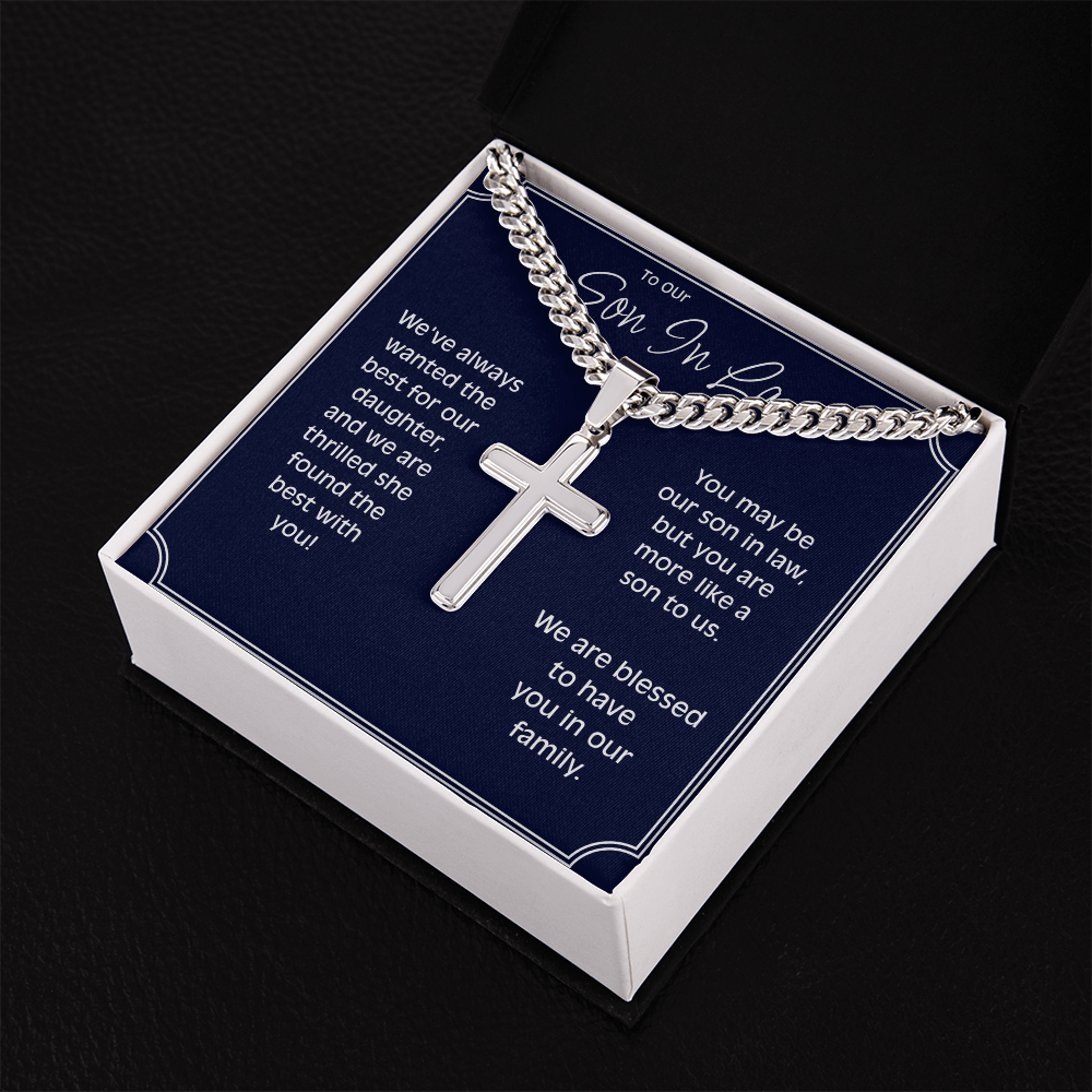 To Our Son In Law - Personalized Cross Chain from Parents-In-Law