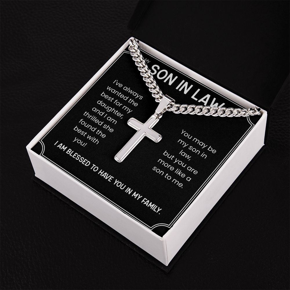 Personalized Cross Necklace for Son-in-Law – Meaningful Gift from Mother-in-Law or Father-in-Law