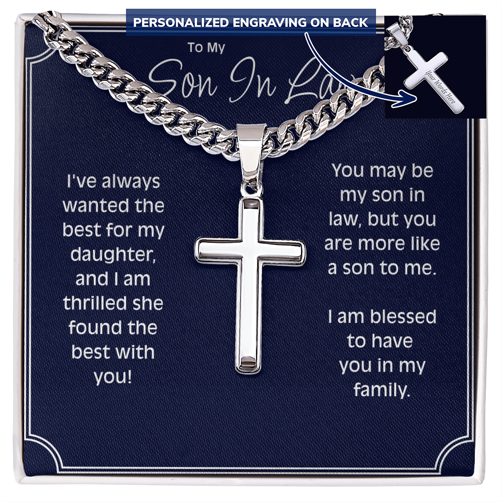 Personalized Cross Chain For Son In Law Who Is Like A Son