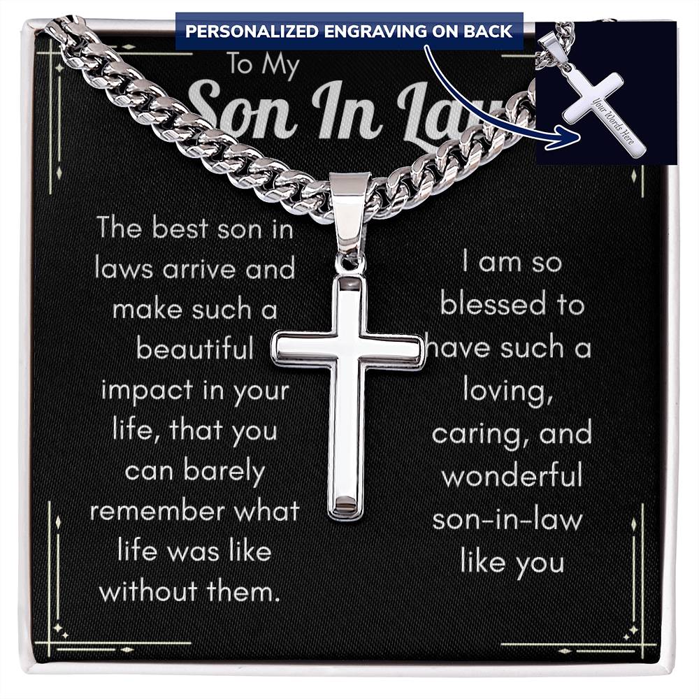 Personalized Cross Necklace for Son-in-Law – Meaningful Christian Gift for a Wonderful Son-in-Law