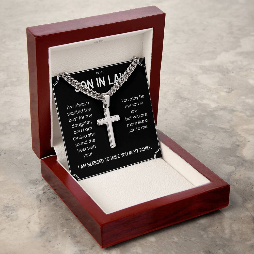 Personalized Cross Necklace for Son-in-Law – Meaningful Gift from Mother-in-Law or Father-in-Law