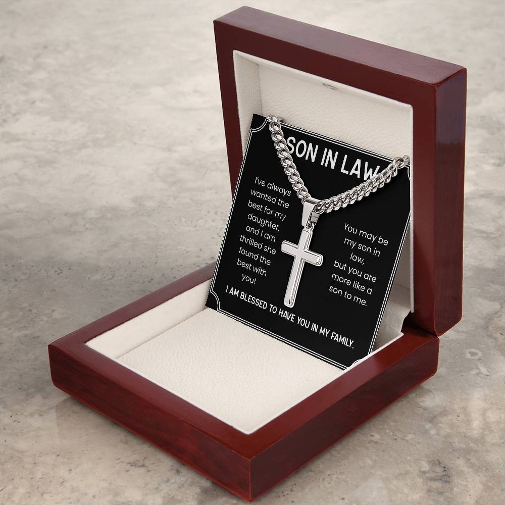 Personalized Cross Necklace for Son-in-Law – Meaningful Gift from Mother-in-Law or Father-in-Law