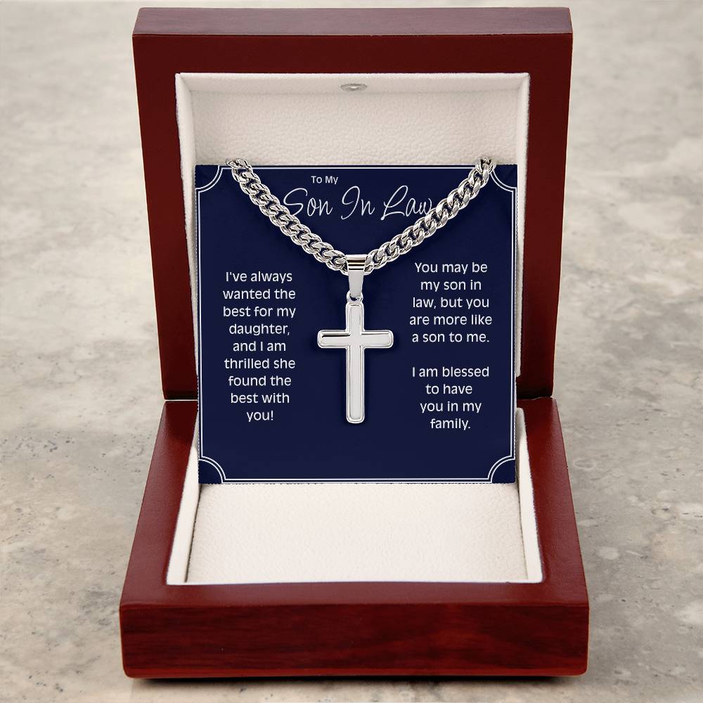 Personalized Cross Chain For Son In Law Who Is Like A Son