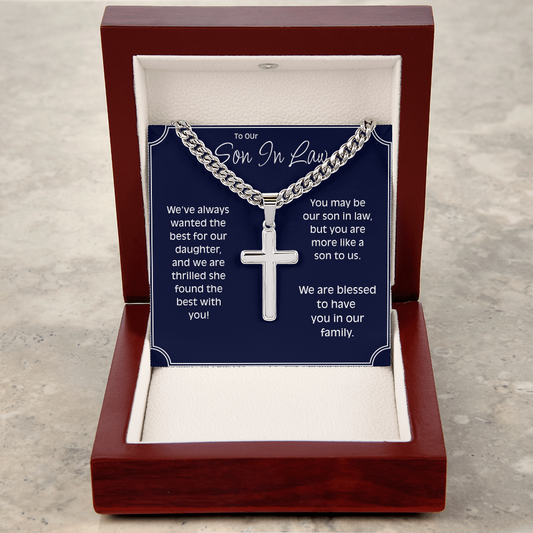 To Our Son In Law - Personalized Cross Chain from Parents-In-Law