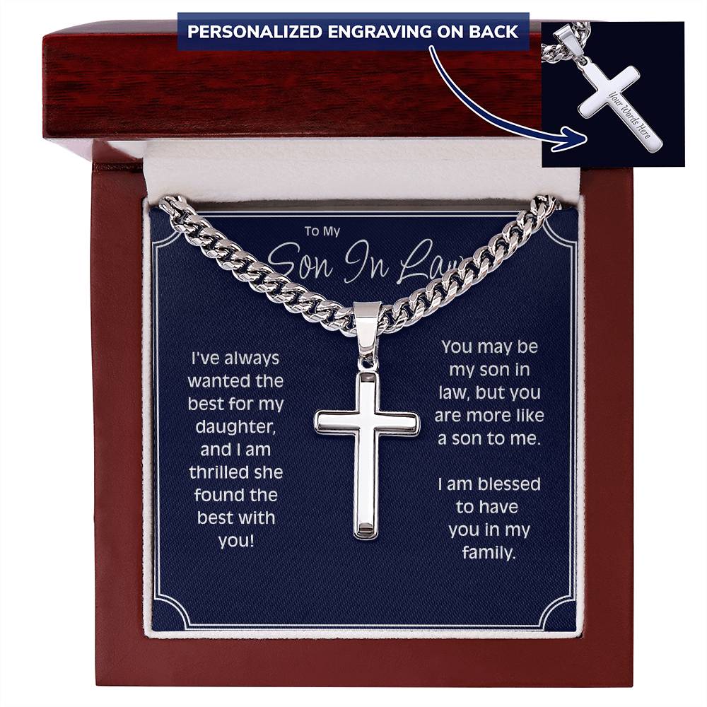 Personalized Cross Chain For Son In Law Who Is Like A Son