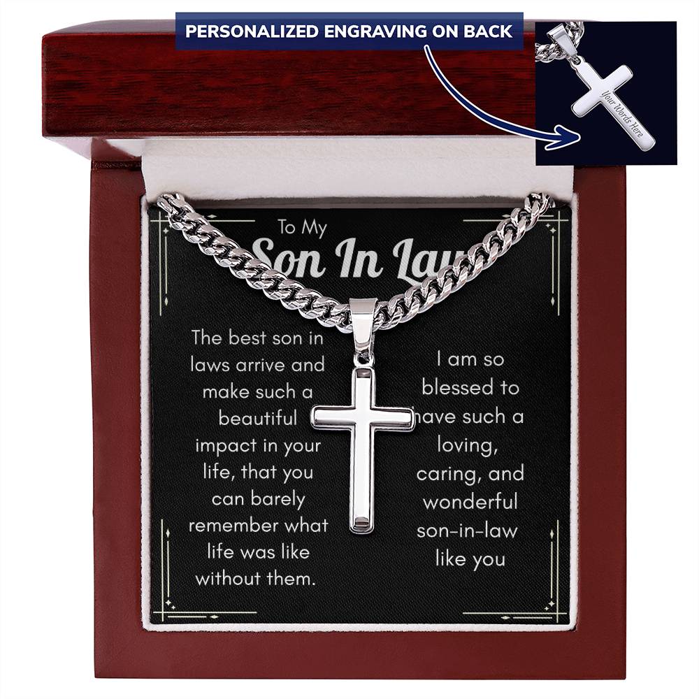 Personalized Cross Necklace for Son-in-Law – Meaningful Christian Gift for a Wonderful Son-in-Law
