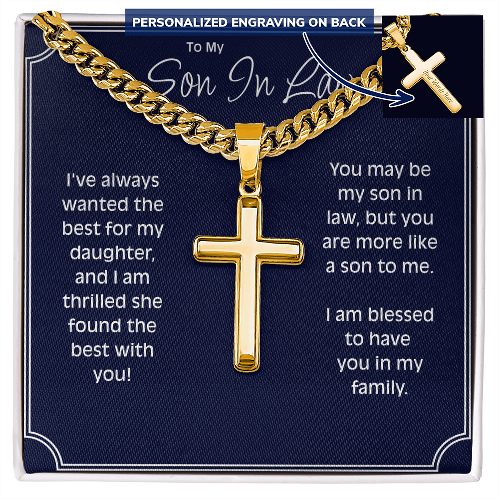 Personalized Cross Chain For Son In Law Who Is Like A Son