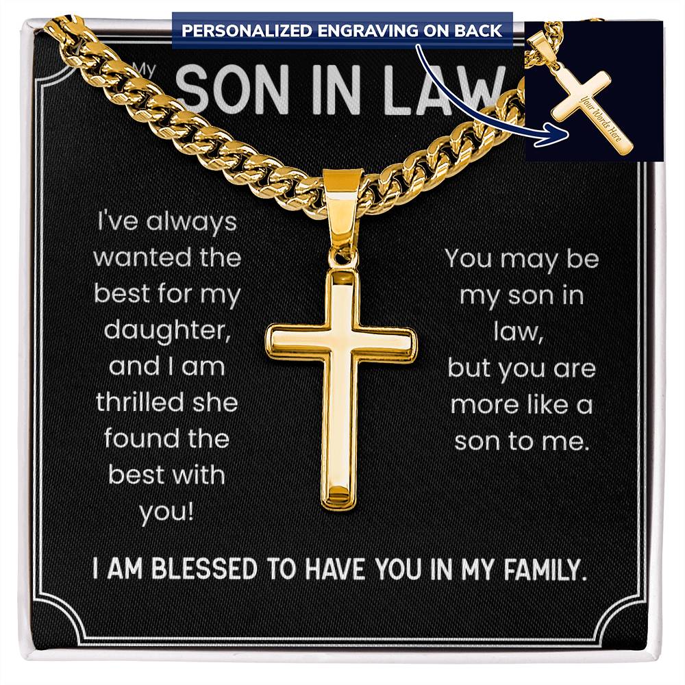 Personalized Cross Necklace for Son-in-Law – Meaningful Gift from Mother-in-Law or Father-in-Law