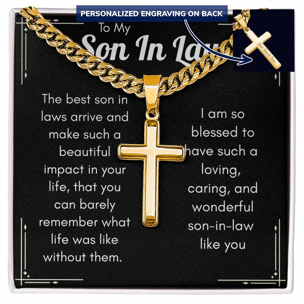 Personalized Cross Necklace for Son-in-Law – Meaningful Christian Gift for a Wonderful Son-in-Law